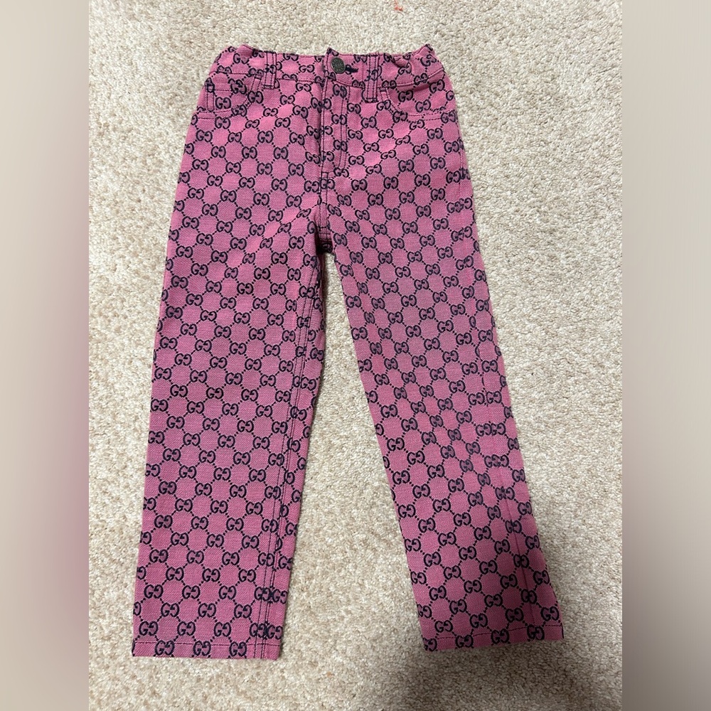 Pink Gucci print jeans